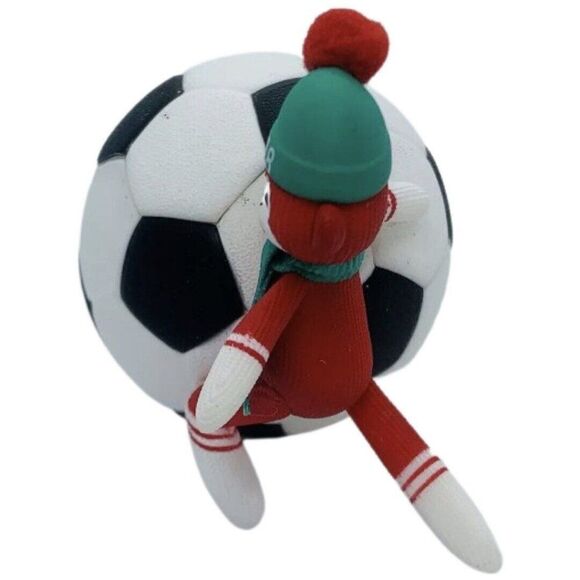 Hallmark Soccer Ornament Star Personalize Keepsake  2018 Sock Monkey Ball - Picture 4 of 7